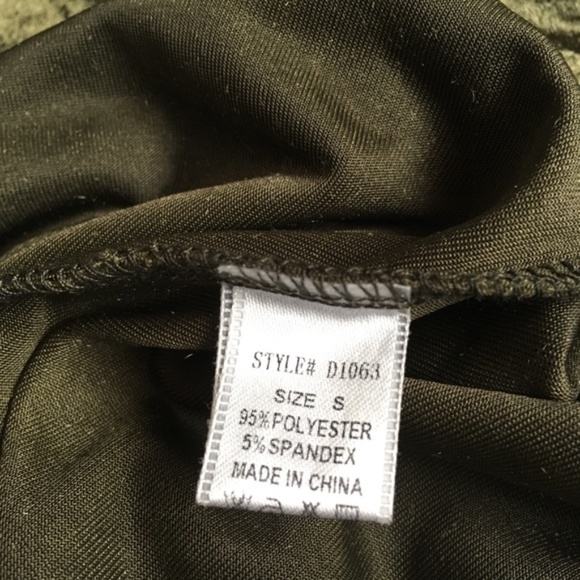 Bear Dance Women’s Olive Green Mini Dress Sz S - Picture 7 of 7